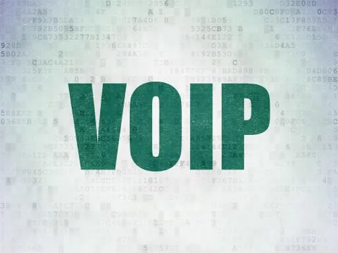 Web design concept: VOIP on Digital Data Paper background Illustrazione stock