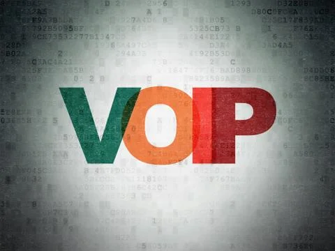 Web design concept: VOIP on Digital Data Paper background Stock Illustration