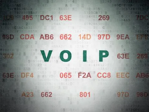 Web design concept: VOIP on Digital Data Paper background Illustrazione stock