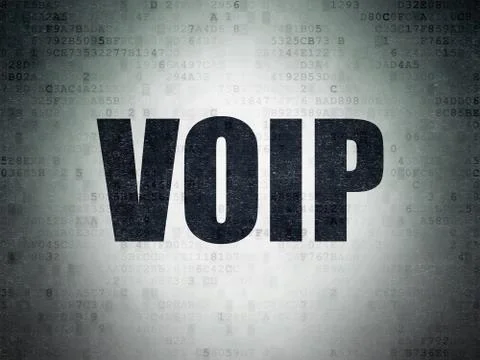 Web design concept: VOIP on Digital Data Paper background 库存插图
