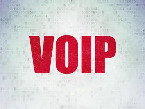 Web design concept: VOIP on Digital Data Paper background Stock Illustration