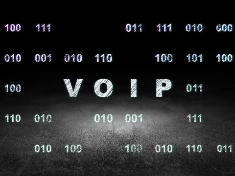Web design concept: VOIP in grunge dark room Stockillustratie