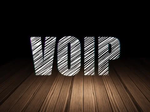 Web design concept: VOIP in grunge dark room Stock-Illustration