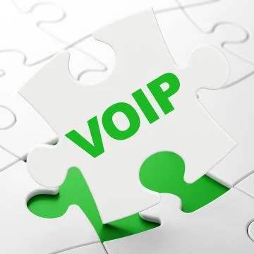 Web design concept: VOIP on puzzle background Stock Illustration