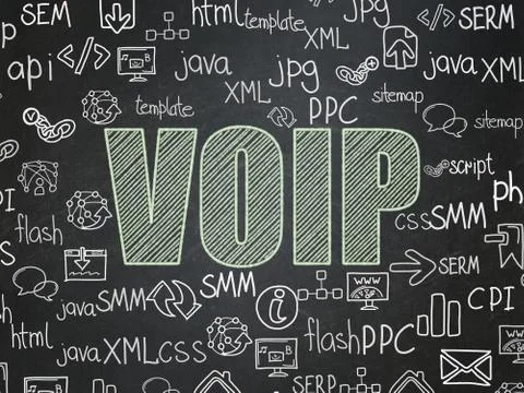 Web design concept: VOIP on School board background Stock Illustration