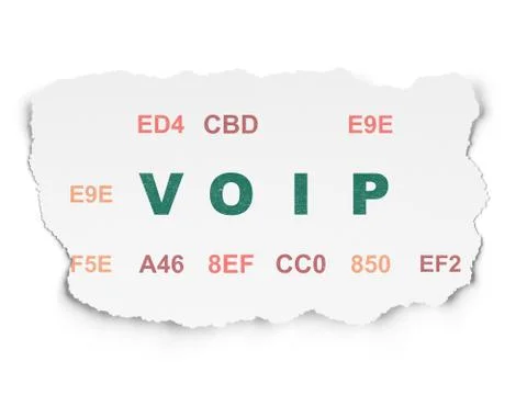 Web design concept: VOIP on Torn Paper background 库存插图
