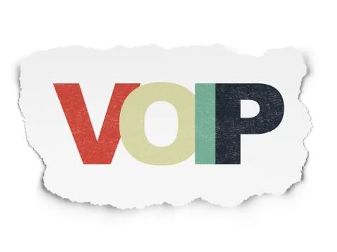Web design concept: VOIP on Torn Paper background Stock-Illustration