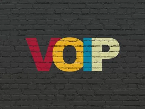 Web design concept: VOIP on wall background Stock-Illustration