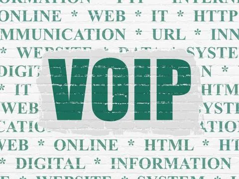 Web design concept: VOIP on wall background Stock-Illustration