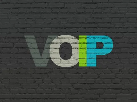 Web design concept: VOIP on wall background Stock-Illustration