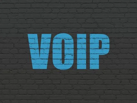 Web design concept: VOIP on wall background 库存插图