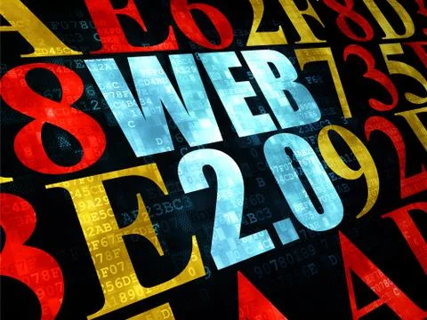 Web design concept: Web 2.0 on Digital background Ilustração Stock