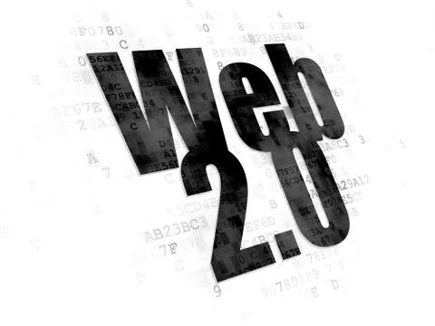 Web design concept: Web 2.0 on Digital background Stock Illustration