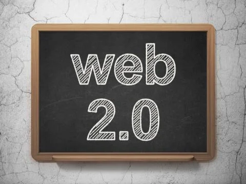 Web design concept: Web 2.0 on chalkboard background Stockillustratie