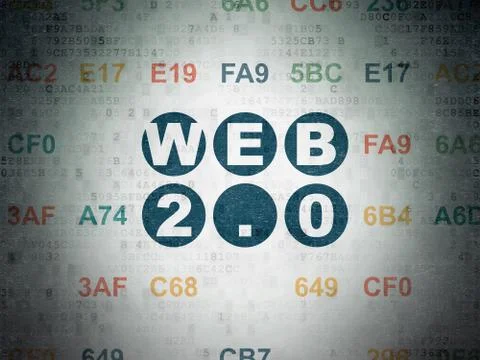 Web design concept: Web 2.0 on Digital Data Paper background Stock-Illustration
