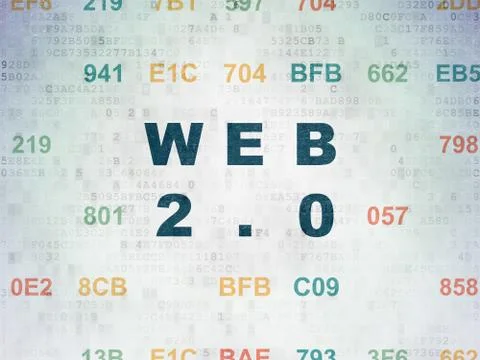 Web design concept: Web 2.0 on Digital Data Paper background イラスト素材