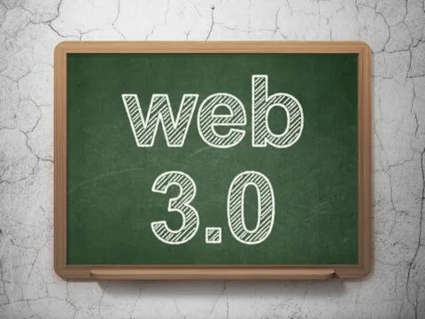Web design concept: Web 3.0 on chalkboard background Stock Illustration
