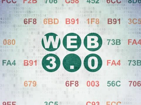 Web design concept: Web 3.0 on Digital Data Paper background Stock Illustration