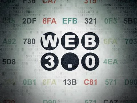 Web design concept: Web 3.0 on Digital Data Paper background Stock-Illustration