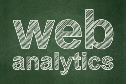 Web design concept: Web Analytics on chalkboard background 库存插图