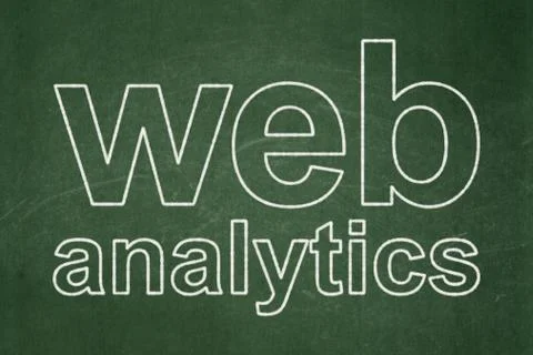 Web design concept: Web Analytics on chalkboard background Stock Illustration