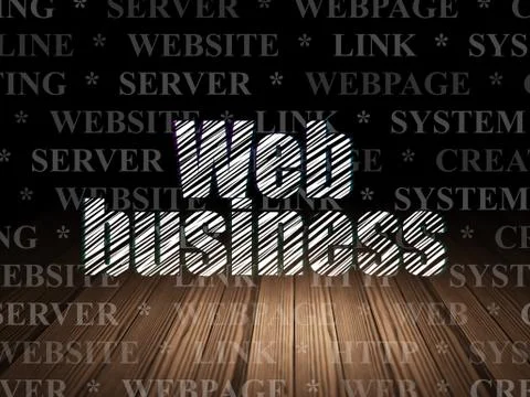 Web design concept: Web Business in grunge dark room イラスト素材