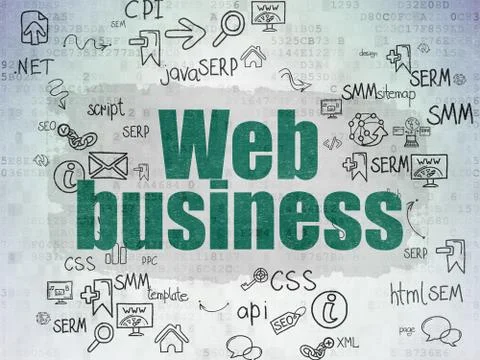 Web design concept: Web Business on Digital Paper background Illustrazione stock