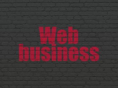 Web design concept: Web Business on wall background 库存插图