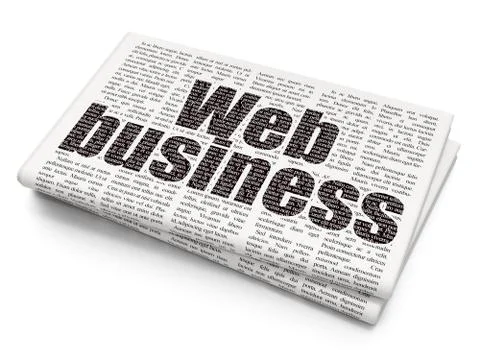 Web design concept: Web Business on Newspaper background Stock Illustration