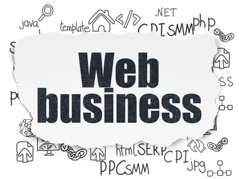 Web design concept: Web Business on Torn Paper background Stock Illustration