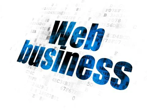 Web design concept: Web Business on Digital background 库存插图