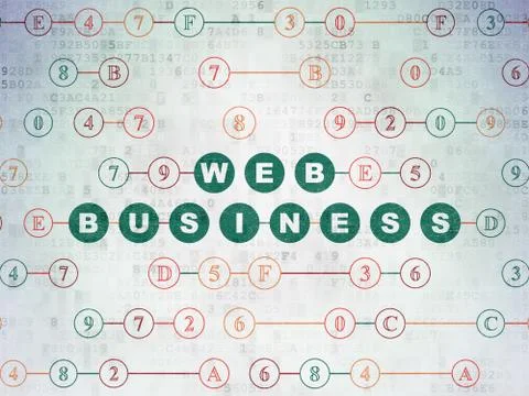 Web design concept: Web Business on Digital Paper background 库存插图