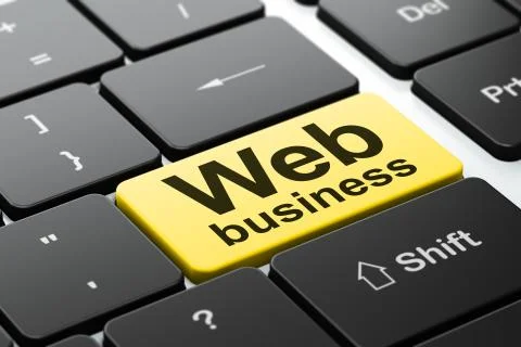 Web design concept: Web Business on computer keyboard background イラスト素材