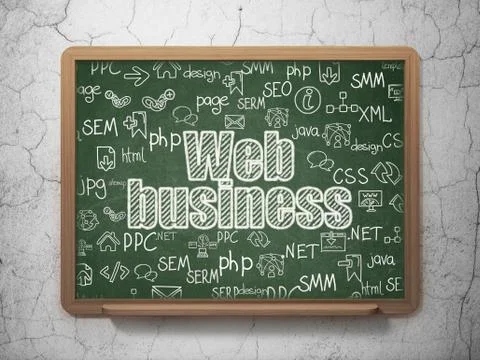 Web design concept: Web Business on School board background Illustrazione stock