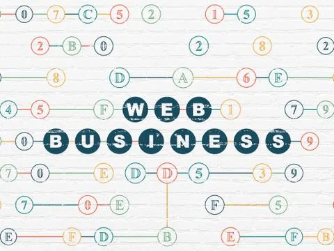 Web design concept: Web Business on wall background Stock Illustration