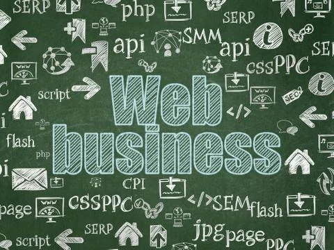 Web design concept: Web Business on School board background Stock Illustration