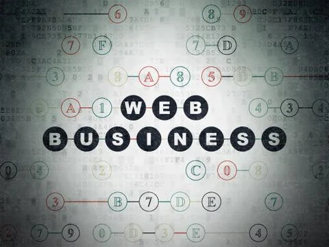 Web design concept: Web Business on Digital Data Paper background Illustrazione stock
