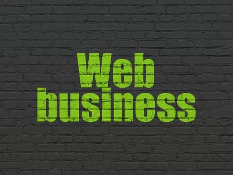 Web design concept: Web Business on wall background 库存插图