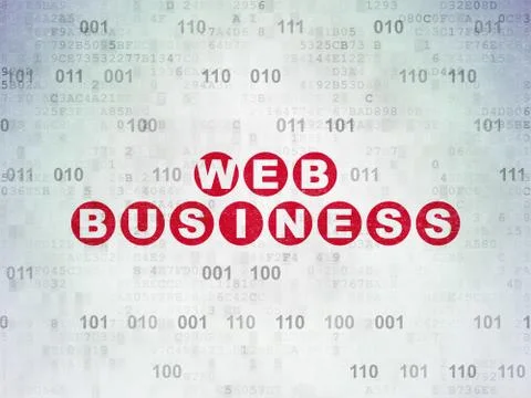 Web design concept: Web Business on Digital Data Paper background 库存插图