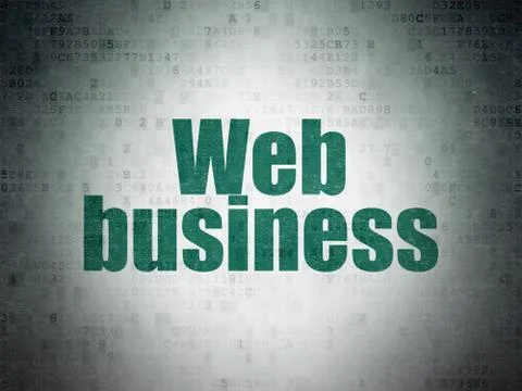 Web design concept: Web Business on Digital Data Paper background 库存插图