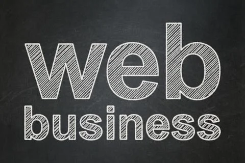 Web design concept: Web Business on chalkboard background Stock Illustration