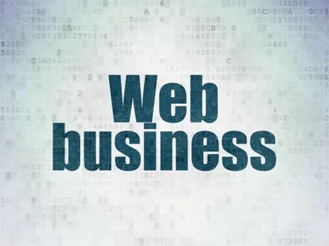 Web design concept: Web Business on Digital Data Paper background 库存插图