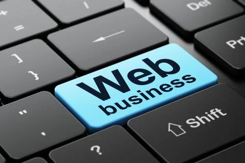 Web design concept: Web Business on computer keyboard background イラスト素材