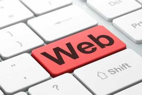 Web design concept: Web on computer keyboard background Stock-Illustration