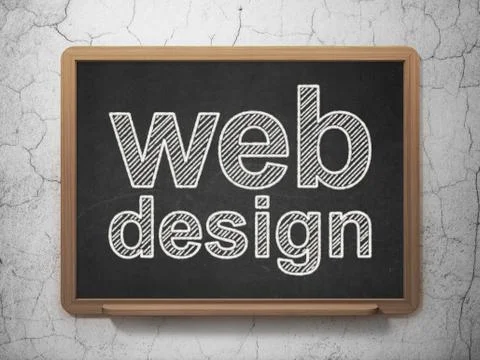 Web design concept: Web Design on chalkboard background Illustrazione stock