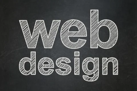Web design concept: Web Design on chalkboard background Illustrazione stock