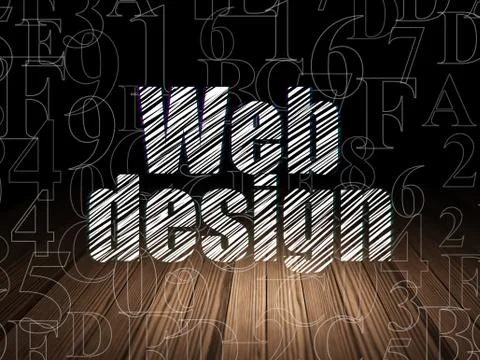 Web design concept: Web Design in grunge dark room Stockillustratie