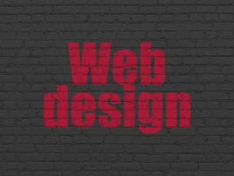 Web design concept: Web Design on wall background Stock-Illustration