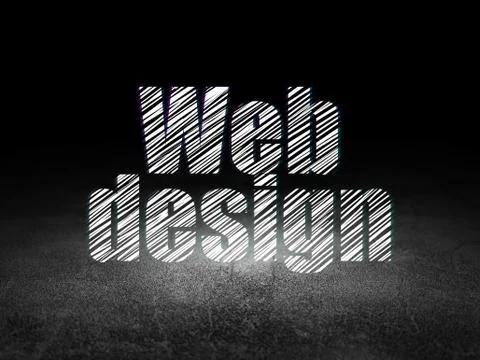 Web design concept: Web Design in grunge dark room Illustrazione stock