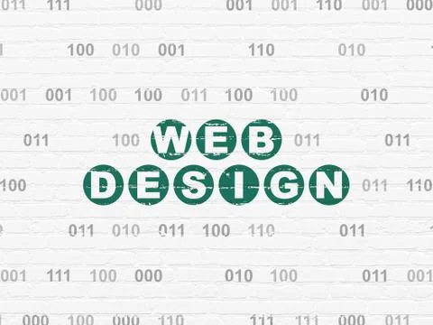 Web design concept: Web Design on wall background Stock Illustration